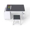 Costway Kid Art Table Stool Wood Activity Paper Roll Storage Draw Play