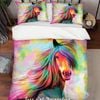 3D Colorful Horse Quilt Cover Set Bedding Set Duvet Cover Pillowcases SF124