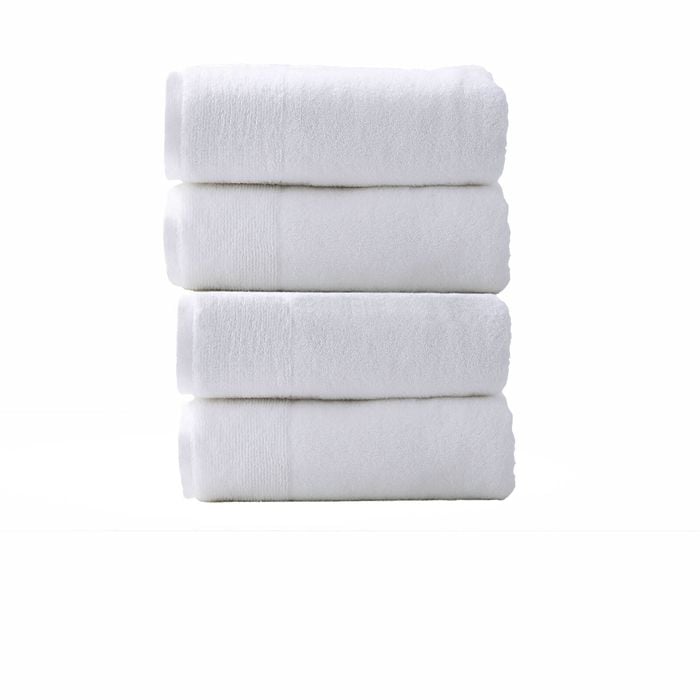 4pc Renee Taylor Aireys 650gsm Zero Twist Bath Towel Snow