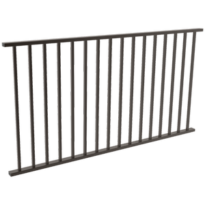 ProtectorAl 1800 x 950mm Black Aluminium Flat Top Square Picket Balustrade Panel