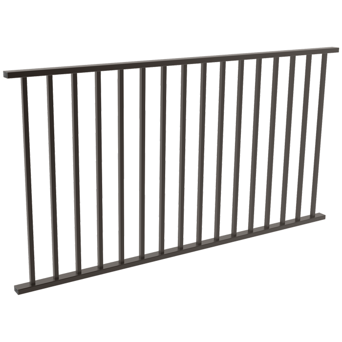 ProtectorAl 1800 x 950mm Black Aluminium Flat Top Square Picket Balustrade Panel