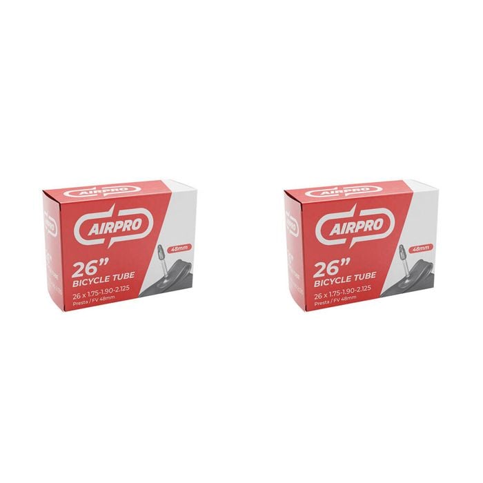 2PK AirPro Bicycle Inner Tube w/ 48mm Presta Valve 26x1.75-1.90-2.125''