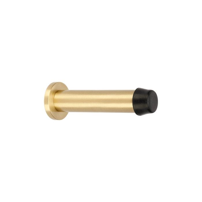Zanda 85mm Satin Brass Skirting Door Stop Concealed Fix