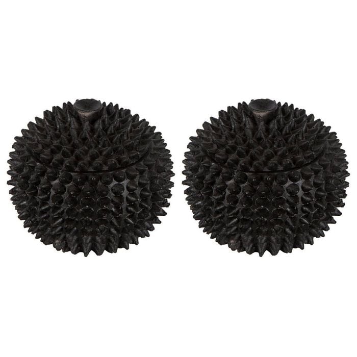 2PK Belle Polyresin Decorative Spike Bowl Large 18x18cm - Black