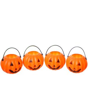 Mini 5cm 4 Pack Orange Halloween Pumpkin Pails