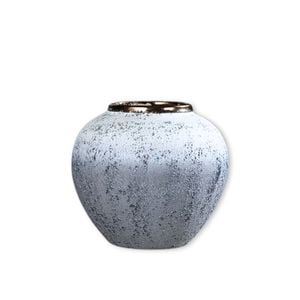 SOGA 21x22cm Ceramic Vase – White & Grey