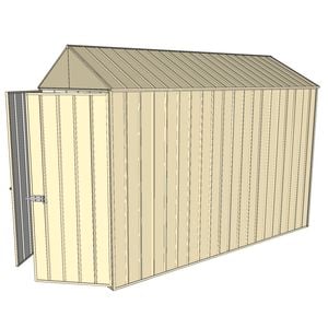 Build-a-Shed 1.5 x 3.0 x 2.3m Double Hinged Door Gable Shed - Cream