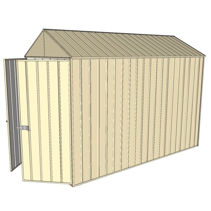 Build-a-Shed 1.5 x 3.0 x 2.3m Double Hinged Door Gable Shed - Cream