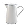 Urban Style Enamelware 2L Pitcher w/ Blue Rim - White