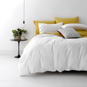 Park Avenue European King Bed Home Quilt Cover Set Vintage Washed Cotton White