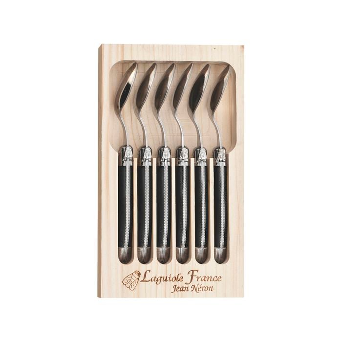 Laguiole Jean Neron 6pc. Coffee Spoon Set - Black