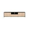 Design Square Elly Lowline Entertainment Unit TV Stand 180cm W/ 2-Doors 1-Drawer - Black/Oak