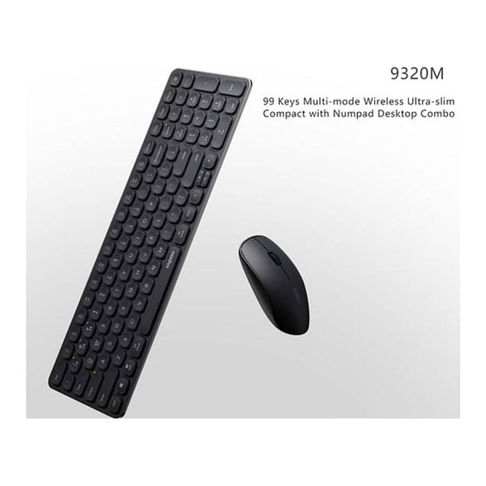 Rapoo 9320m Wireless Keyboard And Mouse Combo - Black