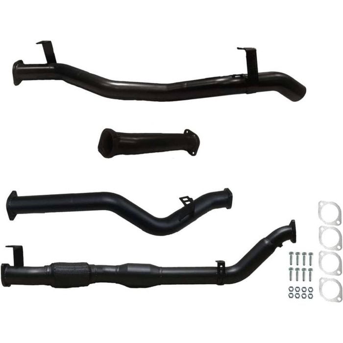 Ignite Exhausts Turbo Back For Toyota Landcruiser 79 Series V8 D/cab 3" Cat & Straight Pipe Black Aluminised Steel