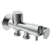 evekare Chrome Dual Hand Spray Holder And Shut Off Valve