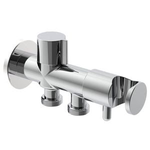 evekare Chrome Dual Hand Spray Holder And Shut Off Valve