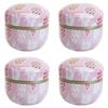 4PK LVD Pink Blossom 8.5cm Metal Tin Home/Bedroom Decorative Canister