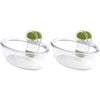 2PK Dexas KlipKup 18cm Plastic 2-Cup Serving Dip Container - Clear Green