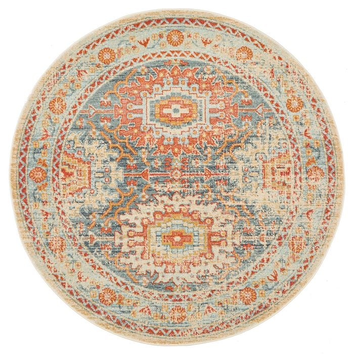 The Rug Connection Heritage 853 Gold 240x240cm - Large Round Transitional Pet Friendly Indoor Rug