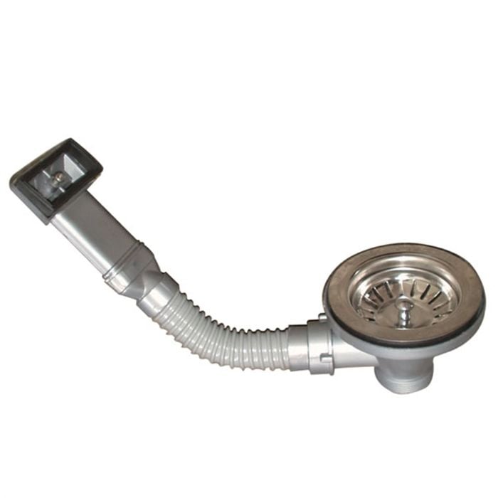 SINX Basket Strainer Waste With Rectangle Flexi Over Flow Kit