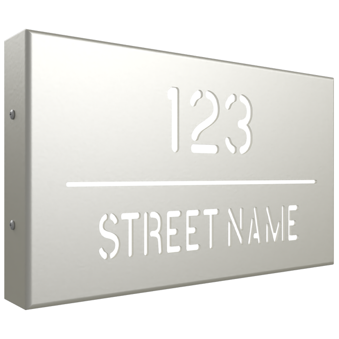 ProtectorAl 380 x 220mm Surfmist Aluminium Cut Through Custom House Box Sign