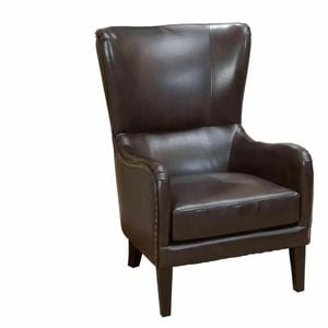 Salerno Brown Leather high-backed Armchair