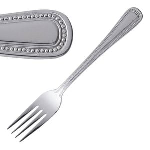 Olympia Dessert Fork Bead 12 Pack 184mm 18/0 Stainless Steel Commercial Catering Cutlery