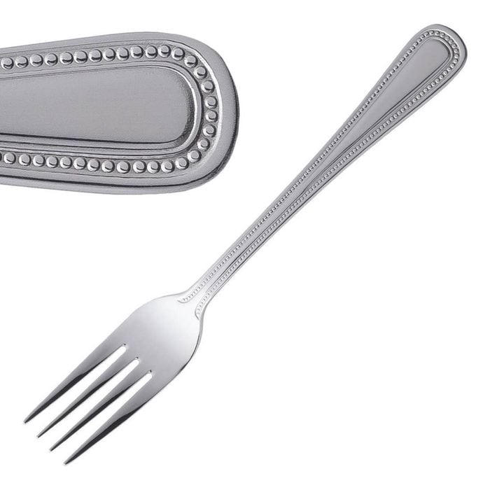 Olympia Dessert Fork Bead 12 Pack 184mm 18/0 Stainless Steel Commercial Catering Cutlery