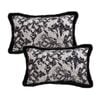SOGA 2X 35cm Vintage Black Herringbone Throw Pillows