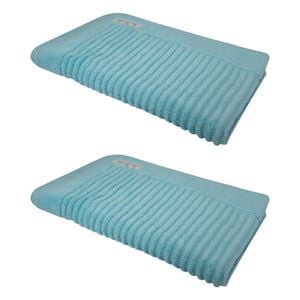 2x Bas Phillips Hayman Zero Twist Bath Mat 600gsm Cotton 78x48cm Ocean