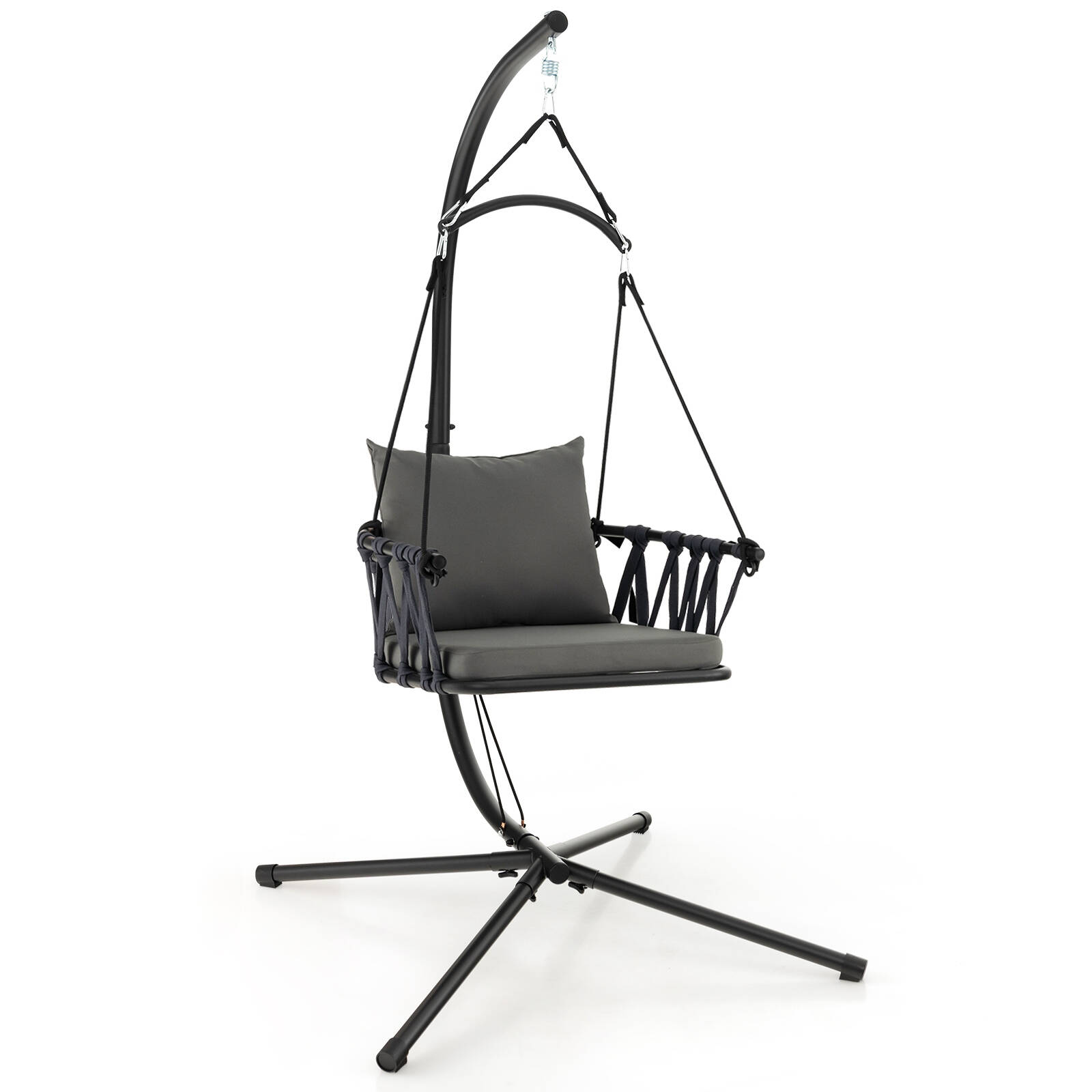 Costway Hanging Swing Chair with Stand Grey Bunnings Australia