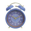 LVD Newport Metal Analogue Alarm Clock Bedroom Decor 14cm Blue/White/Gold