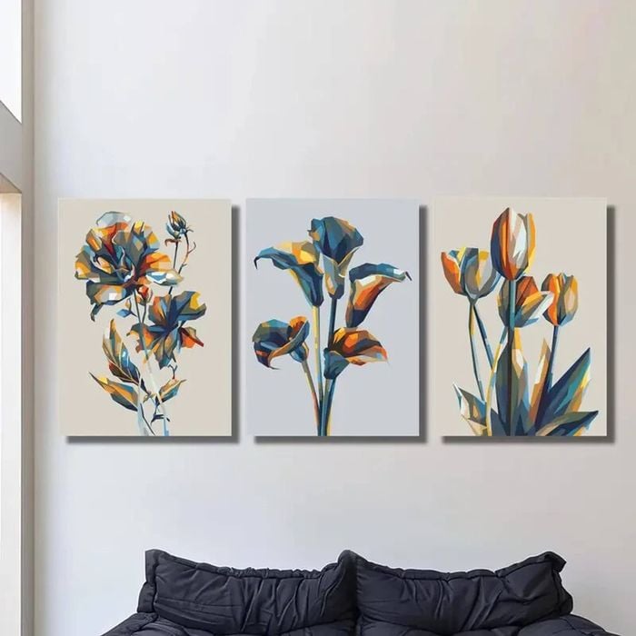 3pcs Three-Dimensional Blooming Flowers Print 100% Australian Made 3 x 40x60cm (Metal Print)