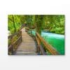 Wooden Pathway in To The Forest Print 100% Australian Made 120x90cm (Stretched Canvas)