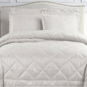Hotel Living Eli Jacquard Comforter Set White Queen