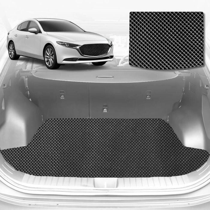 6D Diamond Car Boot Mat for Mazda 3 (BP)2019-Current-Cargo Mat-Black-Outback GT