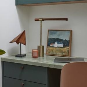 Academy Conner Led Table Lamp Brass & Brown 40.5x80x47cm