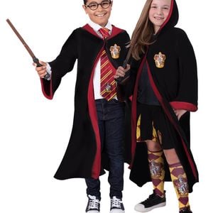 Harry Potter/Gryffindor Robe for Kids Wizard Halloween Costume Cloak with Crest, 9-PLUS
