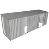 Build-a-Shed 1.5 x 6 x 2m Sliding Door Tunnel Shed With 3 Sliding Side Doors - Zinc