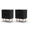 Artiss 2 x Bedside Table 2 Drawers - BODEN Black