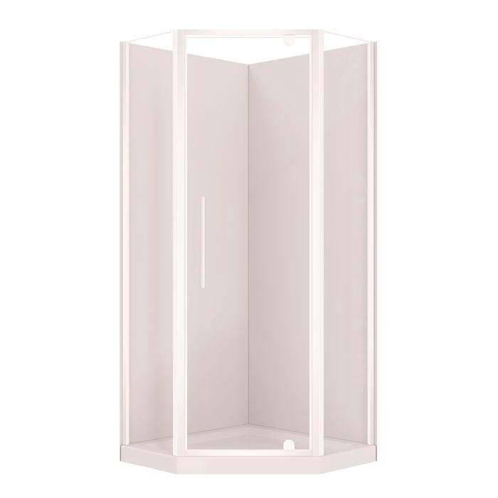 Stein 1000 x 2000mm White Georgia Neo Angle Shower - Door Set