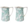 2PK LVD Palm Marine Porcelain 14.5cm Jug Pitcher/Decorative Vase
