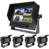 Elinz 7" Quad Screen Waterproof Monitor HD 12V/24V 4x Reversing CCD Camera