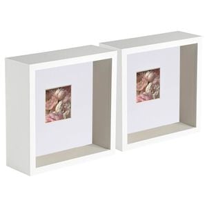 Nicola Spring 5 Piece 6 X 6 3d Shadow Deep Box Photo Frame Set - Craft Display Picture Frame With 2 X 2 Mount