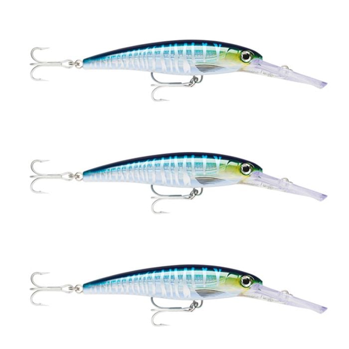 3x Rapala 12cm X Rap Magnum 15 Deep Diving Trolling Lures - Wahoo UV