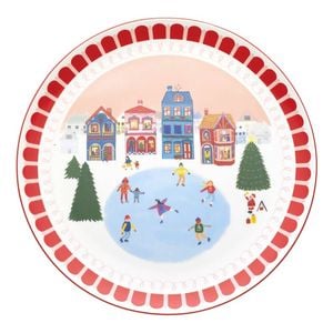 Porto Night Before Round New Bone China Serving Plate 32cm Multi-Coloured