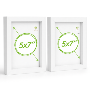Nicola Spring Box Picture Glass Photo Frame, Standing & Hanging - For 5x7" (13x18cm) Photos  - Pack Of 2