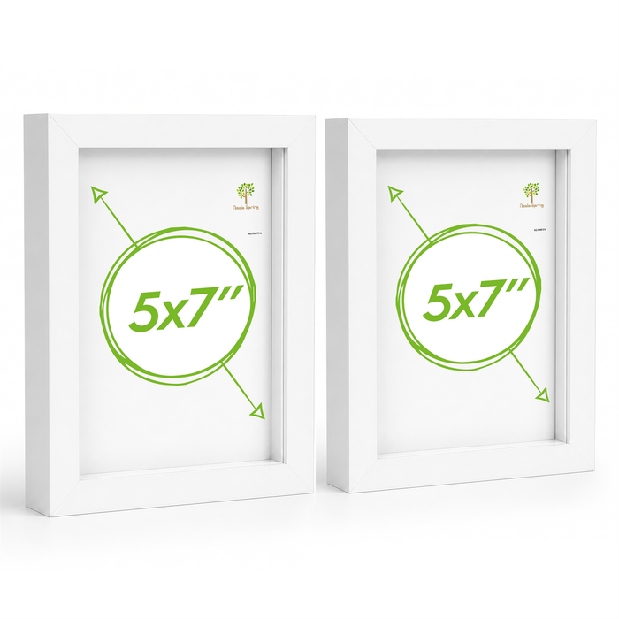 Nicola Spring Box Picture Glass Photo Frame, Standing & Hanging - For 5x7" (13x18cm) Photos  - Pack Of 2