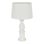 Belle Bermuda Table Lamp w/ Brass Base 46cm - White