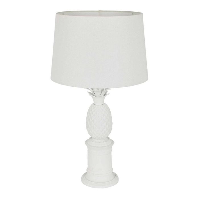 Belle Bermuda Table Lamp w/ Brass Base 46cm - White